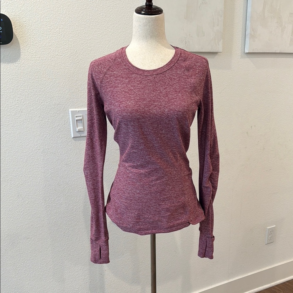 Long Sleeve Crewneck Performance Top - Heather Plum